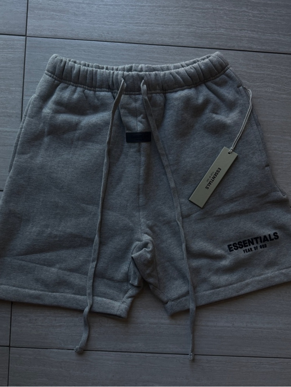Essentials Men’s Gray Drawstring Sweat Shorts